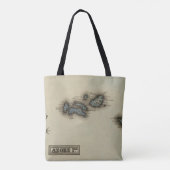 Tote Bag Carte d'atlas d'îles d'Açore (Dos)