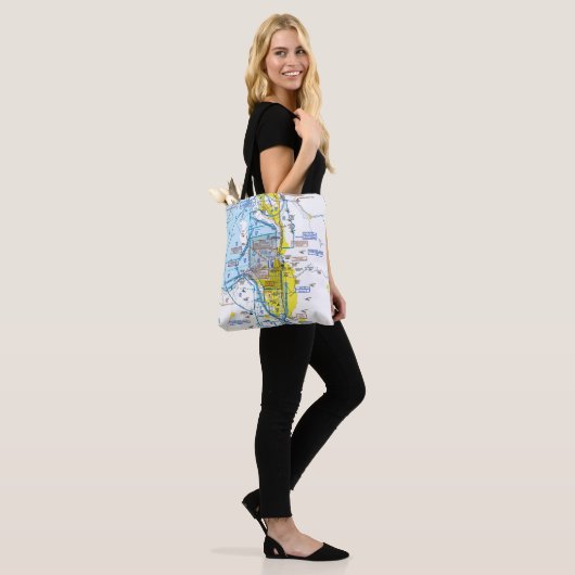 Tote Bag Carte d'aviation (Sur le modèle)