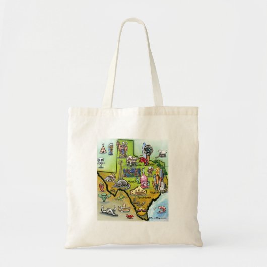Tote Bag Carte de bande dessinée du Texas (Devant)