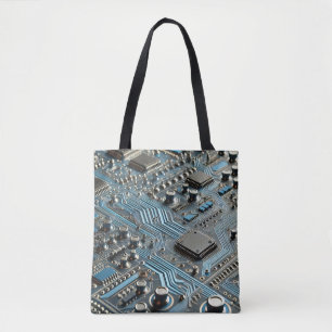 Tote Bag Carte de circuit bleu