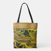 Tote Bag carte de circuits informatiques, abstraite, a (Dos)