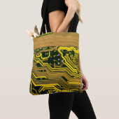 Tote Bag carte de circuits informatiques, abstraite, a (De près)