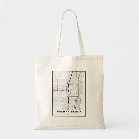 Tote Bag Carte de Delray Beach (Devant)