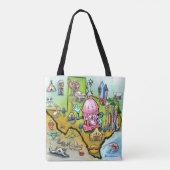 Tote Bag Carte de dessin animé d'Austin Texas (Dos)