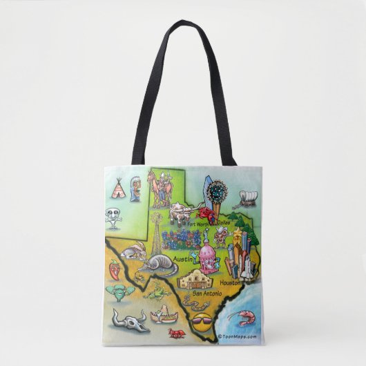 Tote Bag Carte de dessin du Texas (Devant)