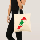 Tote Bag Carte de drapeau du Liban (Devant (produit))
