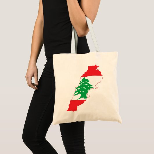 Tote Bag Carte de drapeau du Liban (Devant (produit))