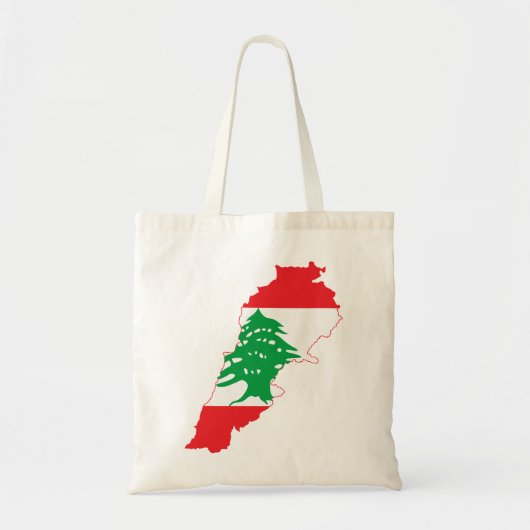 Tote Bag Carte de drapeau du Liban (Devant)