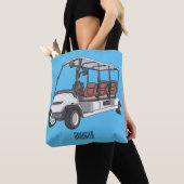 Tote Bag Carte de golf / dessin animé en voiturette de golf (De près)