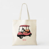 Tote Bag Carte de golf / dessin animé en voiturette de golf (Dos)