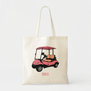 Tote Bag Carte de golf / dessin animé en voiturette de golf
