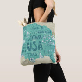 Tote Bag Carte de griffonnage des Etats-Unis (De près)