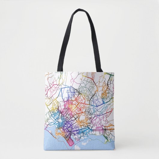 Tote Bag Carte de Karachi Pakistan (Devant)