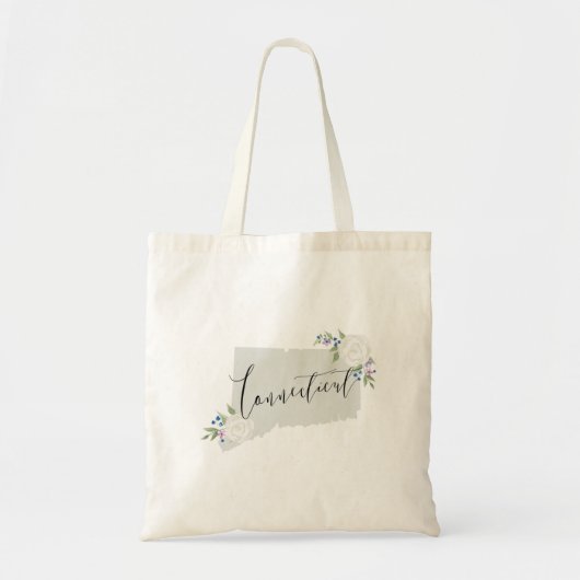 Tote Bag Carte de la flore du Connecticut vert (Devant)