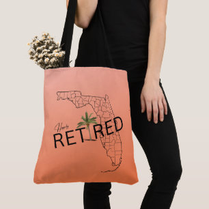 Tote Bag Carte de la Floride à la retraite et palmier tropi