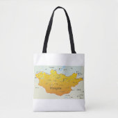 Tote Bag Carte de la Mongolie (Devant)