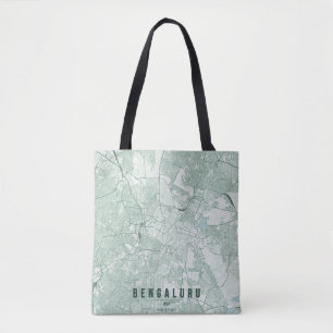 Tote Bag Carte de la ville de Bengaluru en Inde, design min