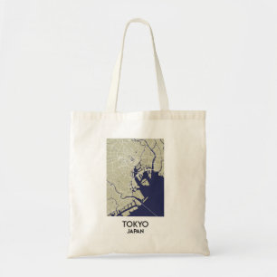 Tote Bag Carte de la ville de Tokyo Japon