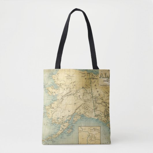 Tote Bag Carte de l'Alaska (Devant)