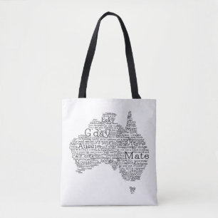 Tote Bag Carte de l'argot australien