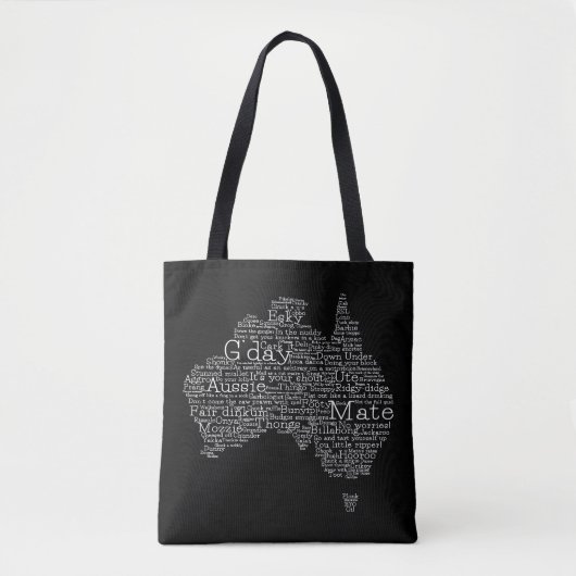 Tote Bag Carte de l'argot australien (Devant)
