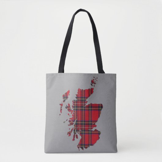 Tote Bag Carte de l'Ecosse de tartan (Devant)