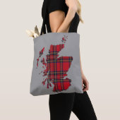 Tote Bag Carte de l'Ecosse de tartan (De près)