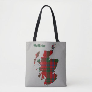 Tote Bag Carte de l'Ecosse de tartan de McAllister
