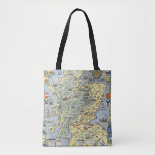 Tote Bag Carte de l'Ecosse historique