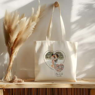 Tote Bag Carte de l'emplacement du coeur photo fiançailles 