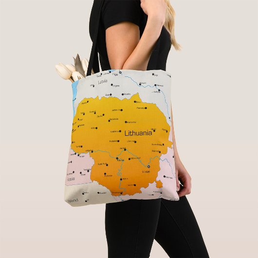 Tote Bag Carte De Lituanie