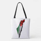 Tote Bag Carte de Palestine avec drapeau et Motif Keffiyeg (Dos)