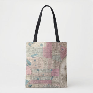 Tote Bag Carte de Philadelphie, Pennsylvanie