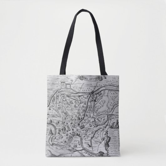 Tote Bag Carte de Rome antique (Devant)