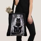 Tote Bag Carte de Tarot de chat noir du lecteur (De près)