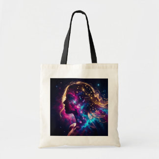Tote Bag Carte de Tarot Mystique Dame Lunaire Cosmique