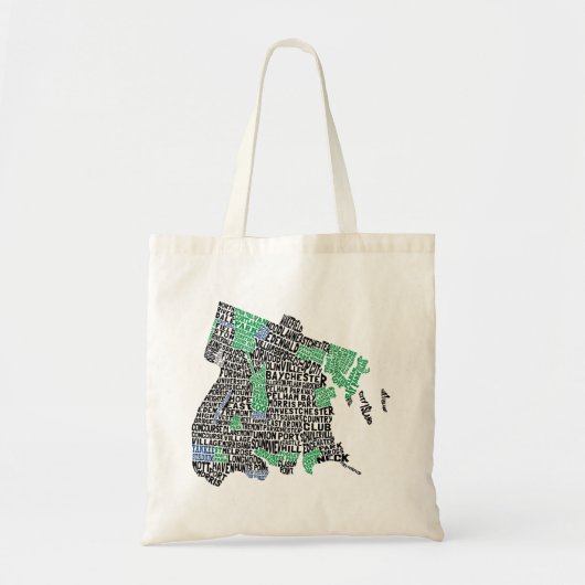 Tote Bag Carte de typographie de Bronx New York City (Devant)