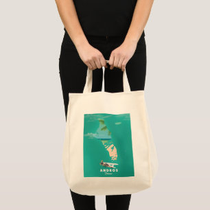 Tote Bag Carte de vacances d'Andros Bahamas.