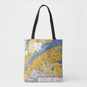 Tote Bag Carte de Vacanes, Québec, Gaspesie (Canada)