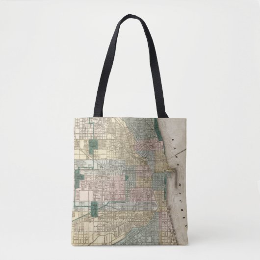 Tote Bag Carte de ville de Chicago (Devant)