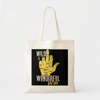 Tote Bag Carte de Virginie Occidentale WV Middle Finger Fun