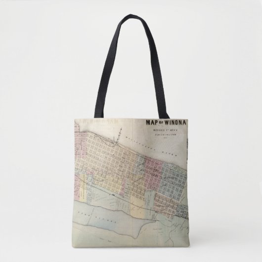 Tote Bag Carte de Winona, Minnesota (Devant)
