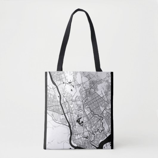 Tote Bag Carte de Yangon Myanmar (Devant)
