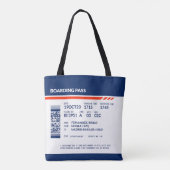 Tote Bag Carte d'embarquement - Bleu & Rouge (Dos)
