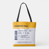 Tote Bag Carte d'embarquement - Jaune (Dos)