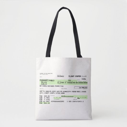 Tote Bag Carte d'embarquement - Rétro (Devant)