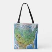 Tote Bag Carte des caricatures des USA (Dos)