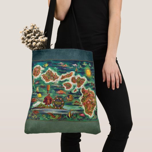 Tote Bag Carte des îles Hawaiiennes (De près)