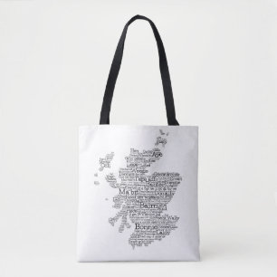 Tote Bag Carte des mots écossais Slang