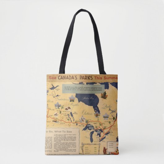 Tote Bag Carte des parcs du Canada - du Canada (Devant)